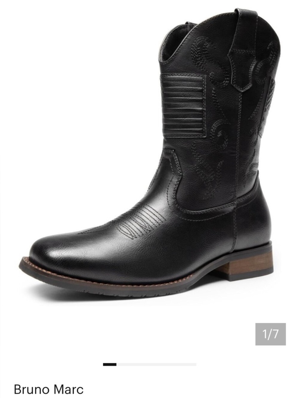 BRUNO MARC - New In Box Men’s Black Boots, Waterproof, Cowboy, Western, Size 11